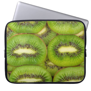 plakken van verse en rijpe kiwi's in rowbruin,c laptop sleeve