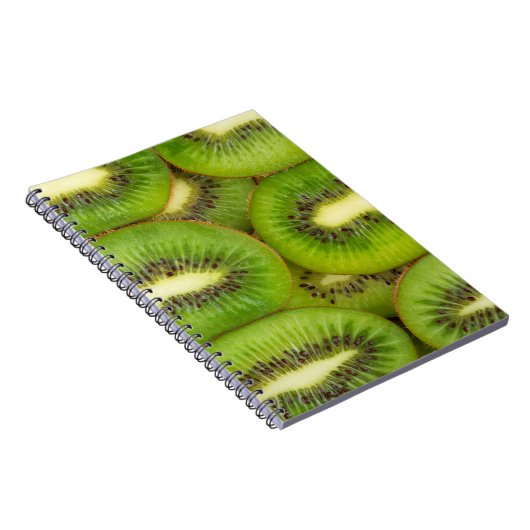 plakken van verse en rijpe kiwi's in rowbruin,c notitieboek (Rechterzijde)