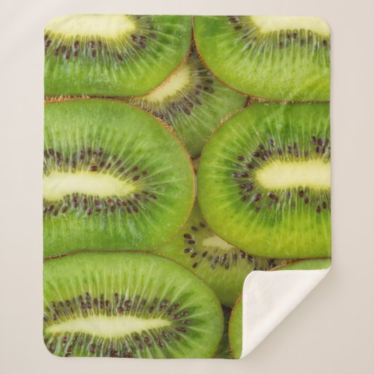plakken van verse en rijpe kiwi's in rowbruin,c sherpa deken (Voorkant)
