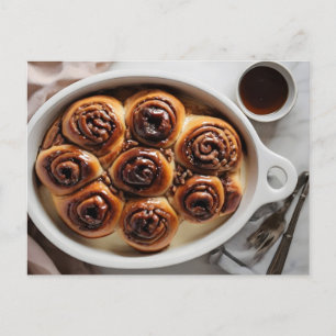 Plakkerige broodjes in schotel briefkaart
