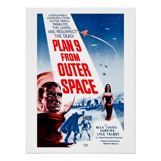 Plan 9 van de ruimte (1957) perfect poster (Voorkant)