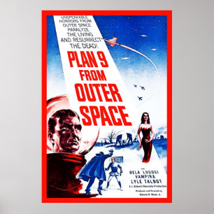 Plan 9 van Vintage BMovie van de buitenruimte Poster