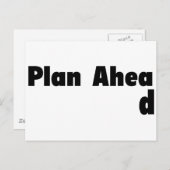 Plan Ahead Briefkaart (Voorkant / Achterkant)