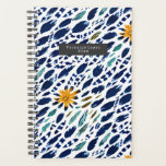 Plan Boho Feather & Floral<br><div class="desc">Design Abstrait d'inspiration plumes avec motif boho fleuris. Personnalisez le nom à l'intérieur du rectangle gris à l'avant.</div>