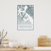 Plan d'Amsterdam Impression 8 COULEURS DISPONIBLES (Cuisine)