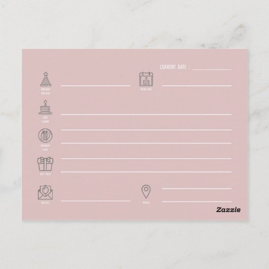 Plan d'anniversaire : Carte postale (Dos)