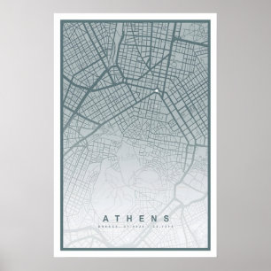 Plan d'Athènes Impression 8 COULEURS DISPONIBLES V
