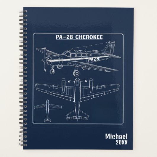 Plan d'avion PA-28 Cherokee Blue Aviation Bleu (Devant)