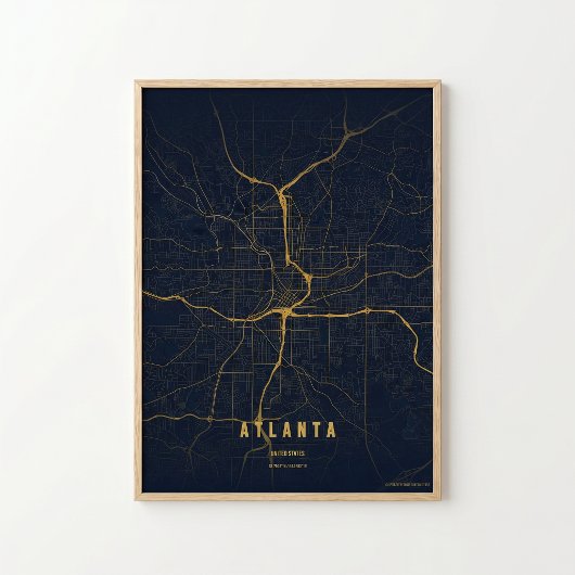Plan de Atlanta or Impression de Géorgie Affiche d