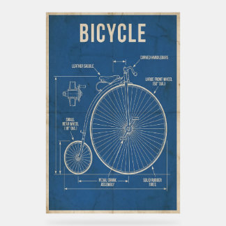 Plan de bicyclette Penny Farthing Art mural vintag