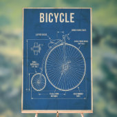 Plan de bicyclette Penny Farthing Art mural vintag (Neutre)