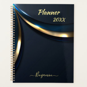 Plan de courbe en or bleu marine pour hommes