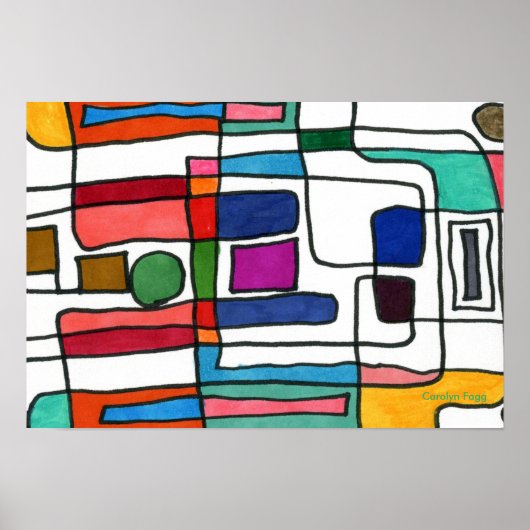 "Plan de la ville" Design par Carolyn Fagg Poster (Devant)