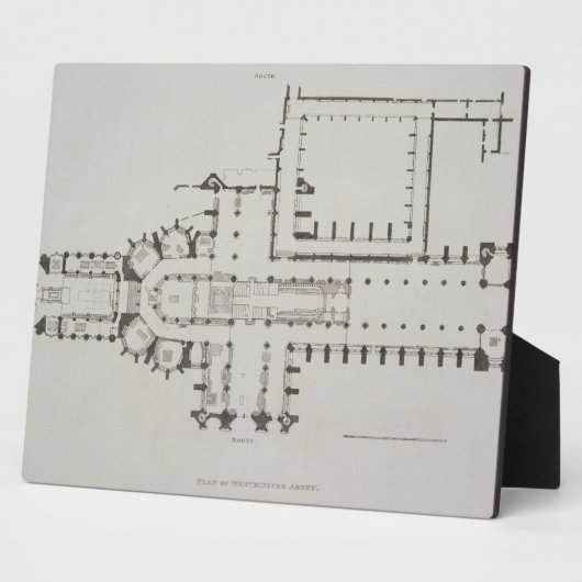 Plan de l'abbaye de Westminster, plaque 1 de 'West (Côté)