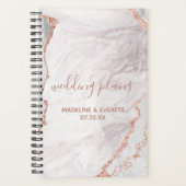 Plan de Mariage de marbre blanc et Rose Gold Agate (Devant)
