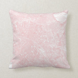 Plan De Paris dans le coussin rose