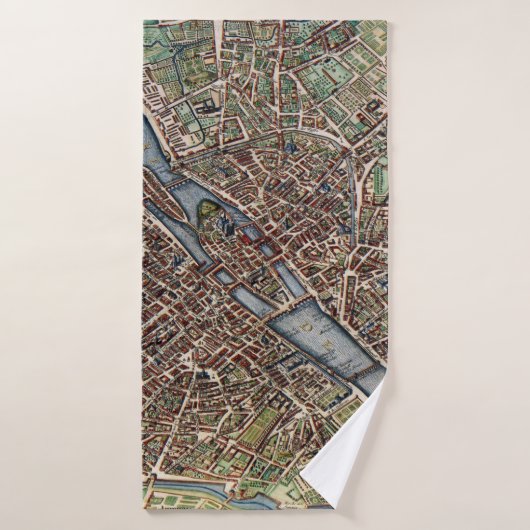 Plan de Paris ville ancienne (Serviette de bain)