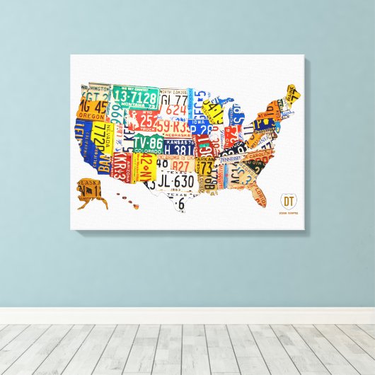 Plan de plaque de licence des États-Unis Toile enr (Insitu (Plancher de Bois))