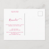 Plan de rappel en gras Carte postale Invitation RS (Dos)