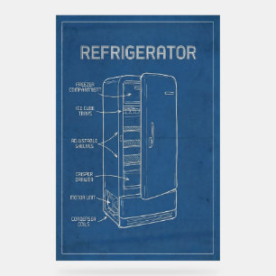 Plan de réfrigérateur rétro Art mural du milieu du