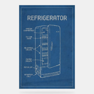 Plan de réfrigérateur rétro Art mural du milieu du