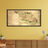 Plan de Rhode Island Map (1778) Canvas Afdruk (Insitu (Woonkamer))
