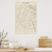 Plan de rue d'Amsterdam Poster (Cuisine)