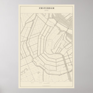 Plan de rue d'Amsterdam Poster