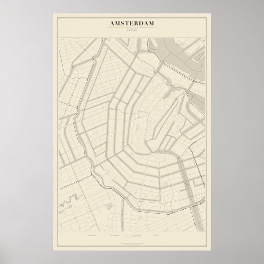 Plan de rue d'Amsterdam Poster (Devant)