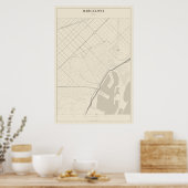 Plan de rue de Barcelone Poster (Cuisine)