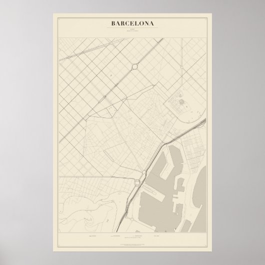 Plan de rue de Barcelone Poster (Devant)
