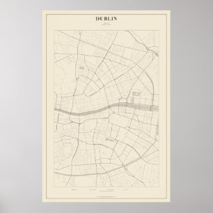 Plan de rue de Dublin Poster