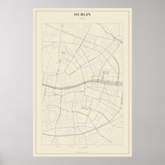 Plan de rue de Dublin Poster