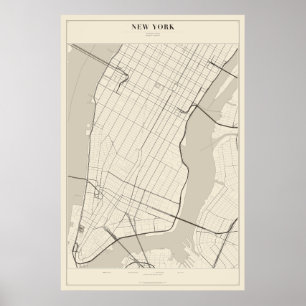Plan de rue de la ville de New York sur affiche