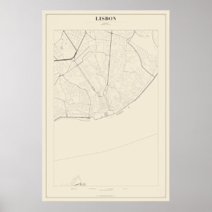 Plan de rue de Lisbonne Poster
