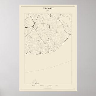 Plan de rue de Lisbonne Poster