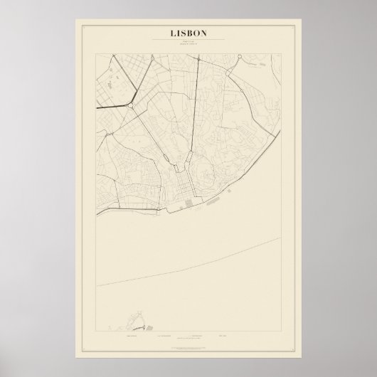 Plan de rue de Lisbonne Poster (Devant)
