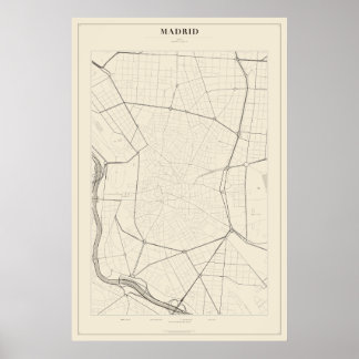 Plan de rue de Madrid Poster