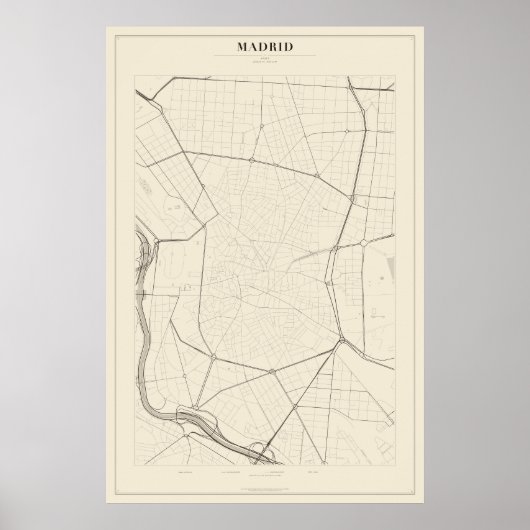 Plan de rue de Madrid Poster (Devant)