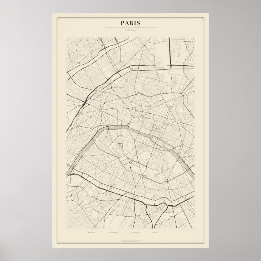 Plan de rue de Paris Poster (Devant)