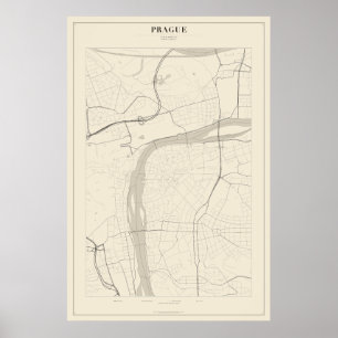 Plan de rue de Prague Poster
