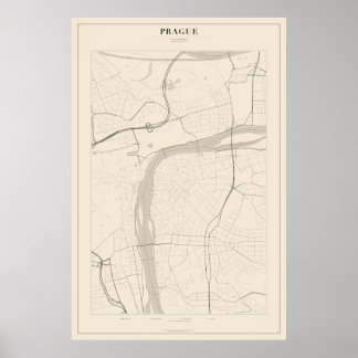 Plan de rue de Prague Poster