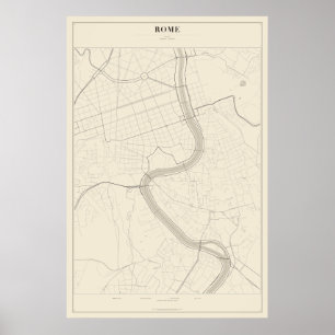 Plan de rue de Rome Poster