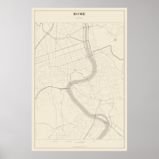 Plan de rue de Rome Poster