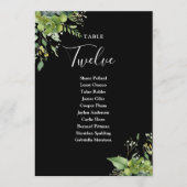 Plan De Siège Noir Et Blanc Vert Numéro De Table (Devant)