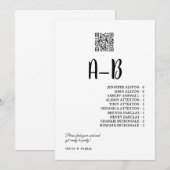 Plan de table alphabétique, Cartes de table de mar (Devant / Derrière)