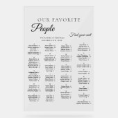 Plan de table alphabétique de mariage minimaliste (Recto)