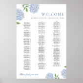 Plan de table alphabétique, Hydrangea, Affiche XL (Devant)