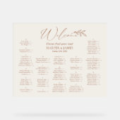 Plan de table alphabétique pour un mariage bohème (Recto)