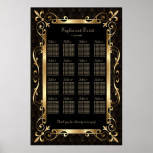Plan de table Art Déco Or Royal Roaring 20s